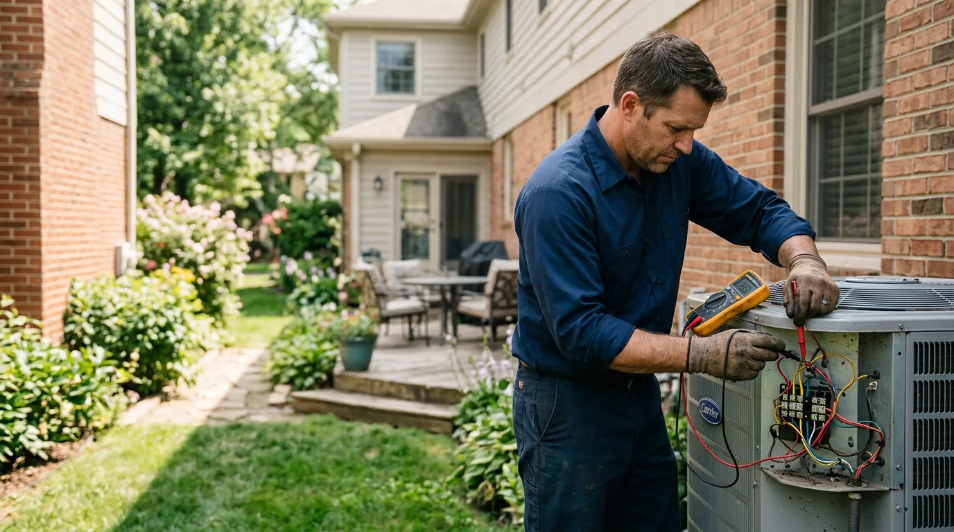 HVAC technician working near Hennessey, OK